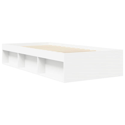 Bettgestell mit Stauraum Weiß 80 x 200 cm Holzwerkstoff