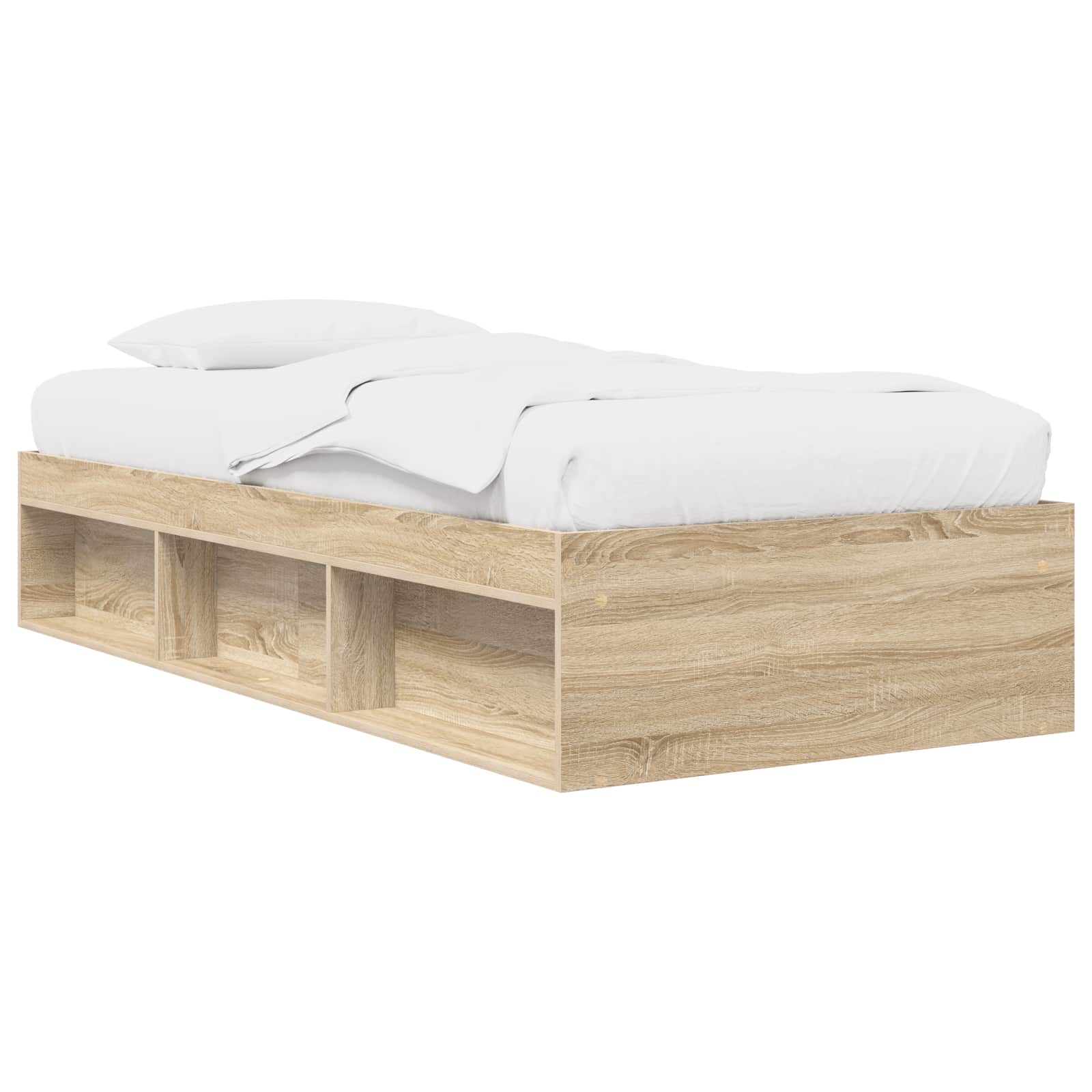 Bettgestell mit Stauraum Sonoma-Eiche 80 x 200 cm Holzwerkstoff