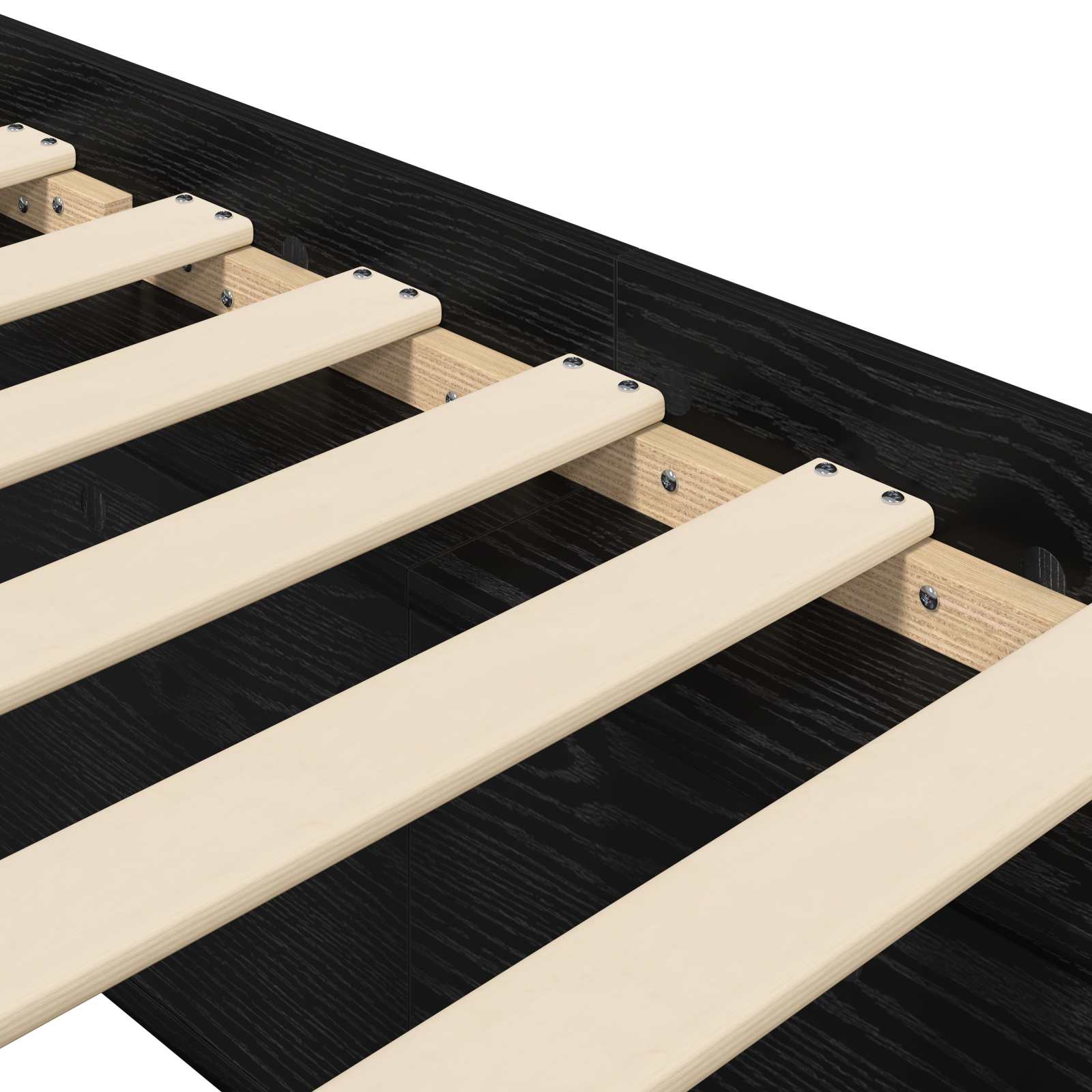 Bettgestell mit Stauraum mit Regal Schwarze Eiche 80 x 200 cm
