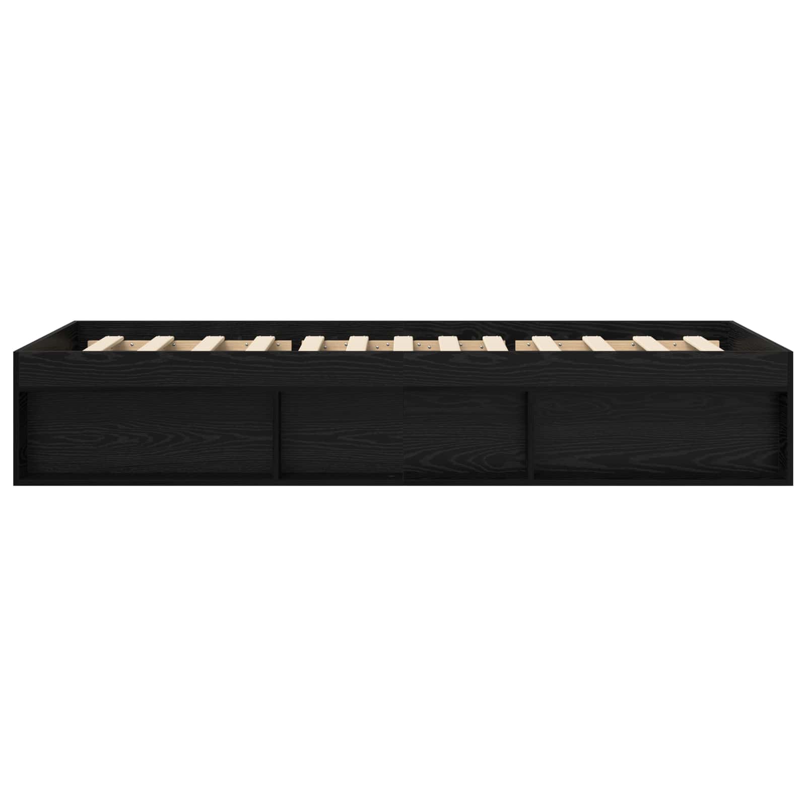 Bettgestell mit Stauraum mit Regal Schwarze Eiche 80 x 200 cm
