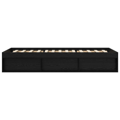 Bettgestell mit Stauraum mit Regal Schwarze Eiche 80 x 200 cm