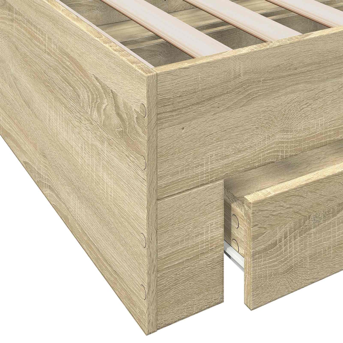 Bettrahmen mit Schubladen Sonoma-Eiche Holzwerkstoff