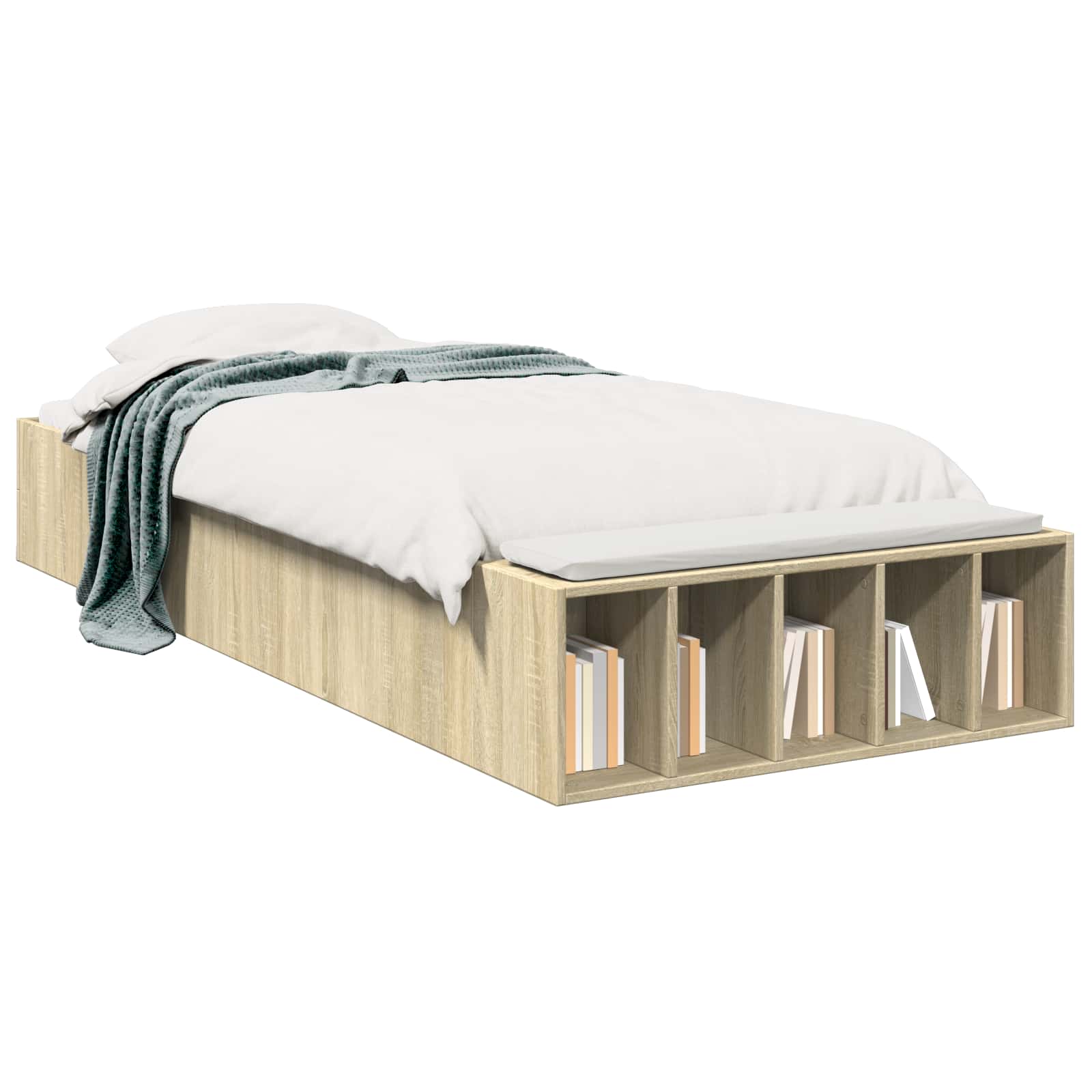 Bettgestell mit Stauraum Sonoma-Eiche 80 x 200 cm Holzwerkstoff