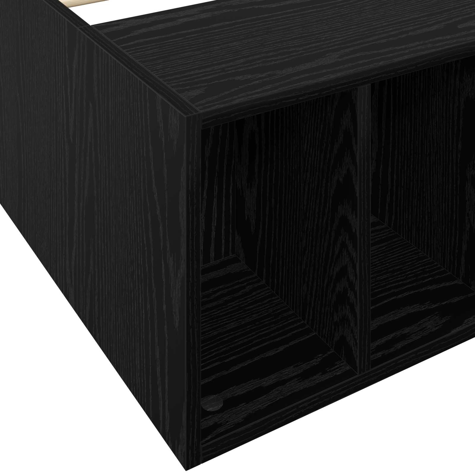 Bettgestell mit Stauraum mit Regal Schwarze Eiche 80 x 200 cm