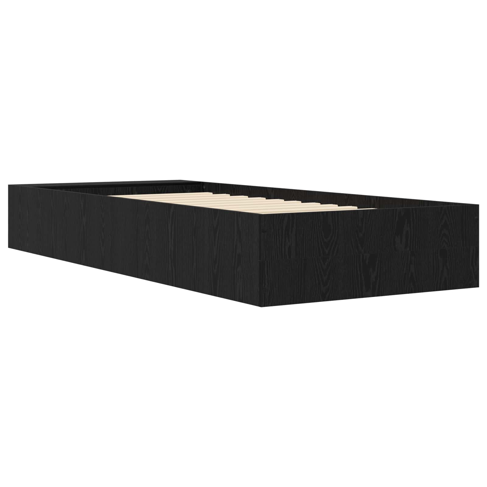 Bettgestell mit Stauraum mit Regal Schwarze Eiche 80 x 200 cm