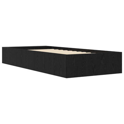 Bettgestell mit Stauraum mit Regal Schwarze Eiche 80 x 200 cm