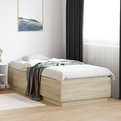 Bettgestell mit LED Sonoma-Eiche 80 x 200 cm Holzwerkstoff