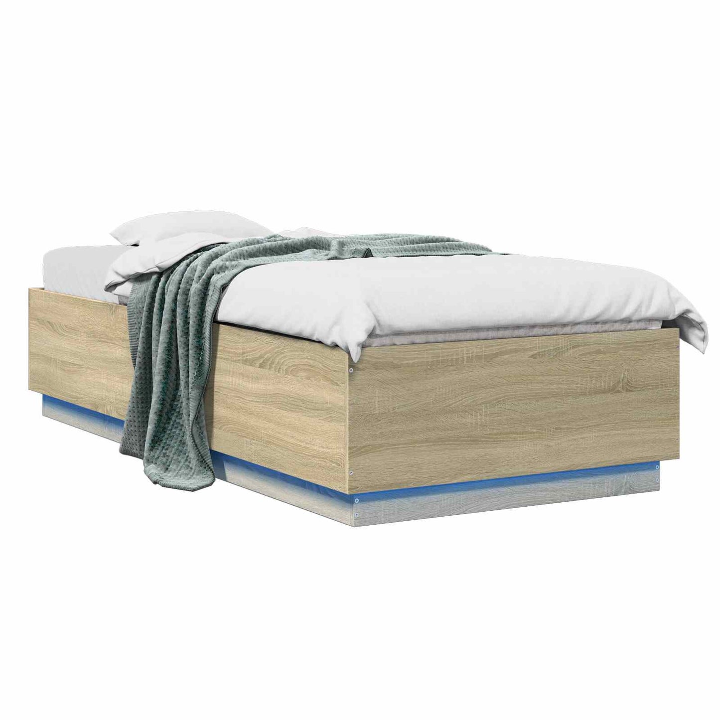 Bettgestell mit LED Sonoma-Eiche 80 x 200 cm Holzwerkstoff