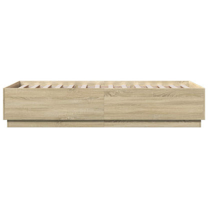 Bettgestell mit LED Sonoma-Eiche 80 x 200 cm Holzwerkstoff