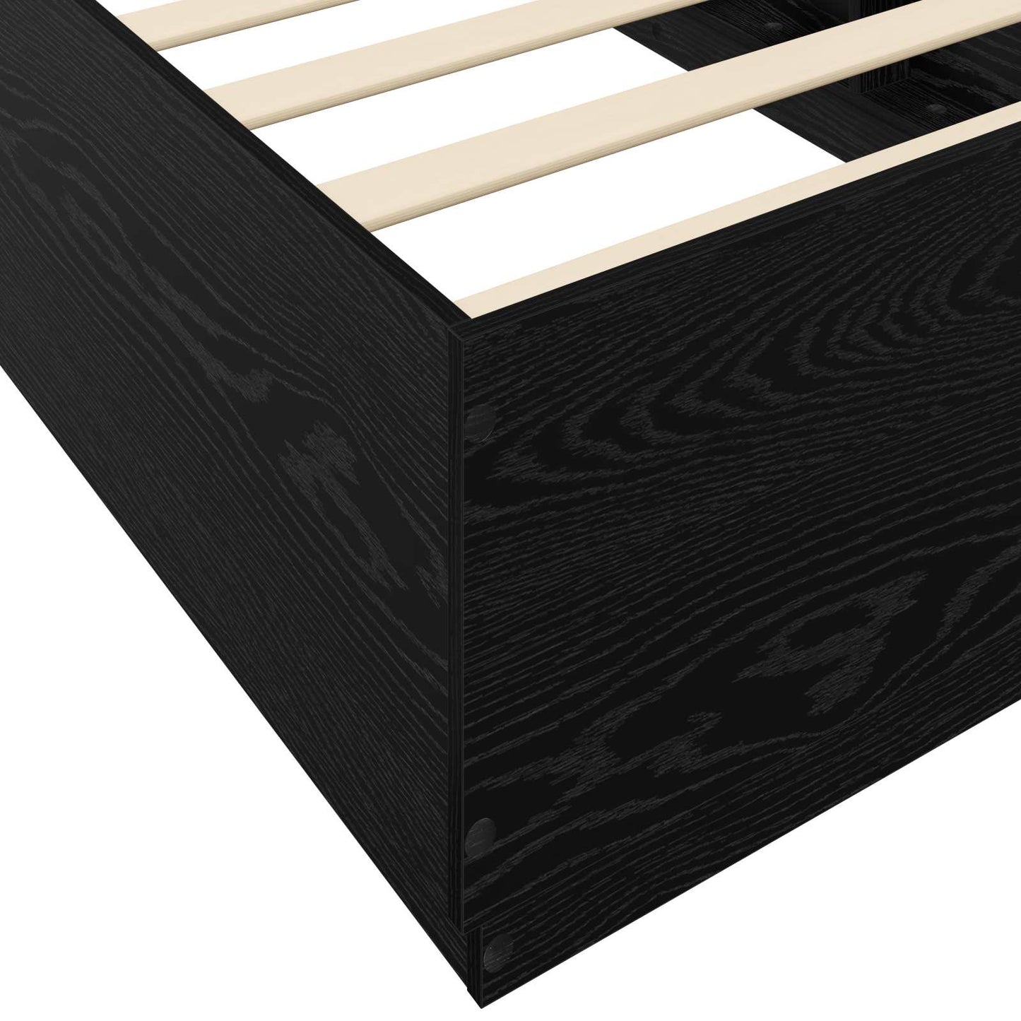Bettgestell mit LED Schwarze Eiche 80 x 200 cm Holzwerkstoff