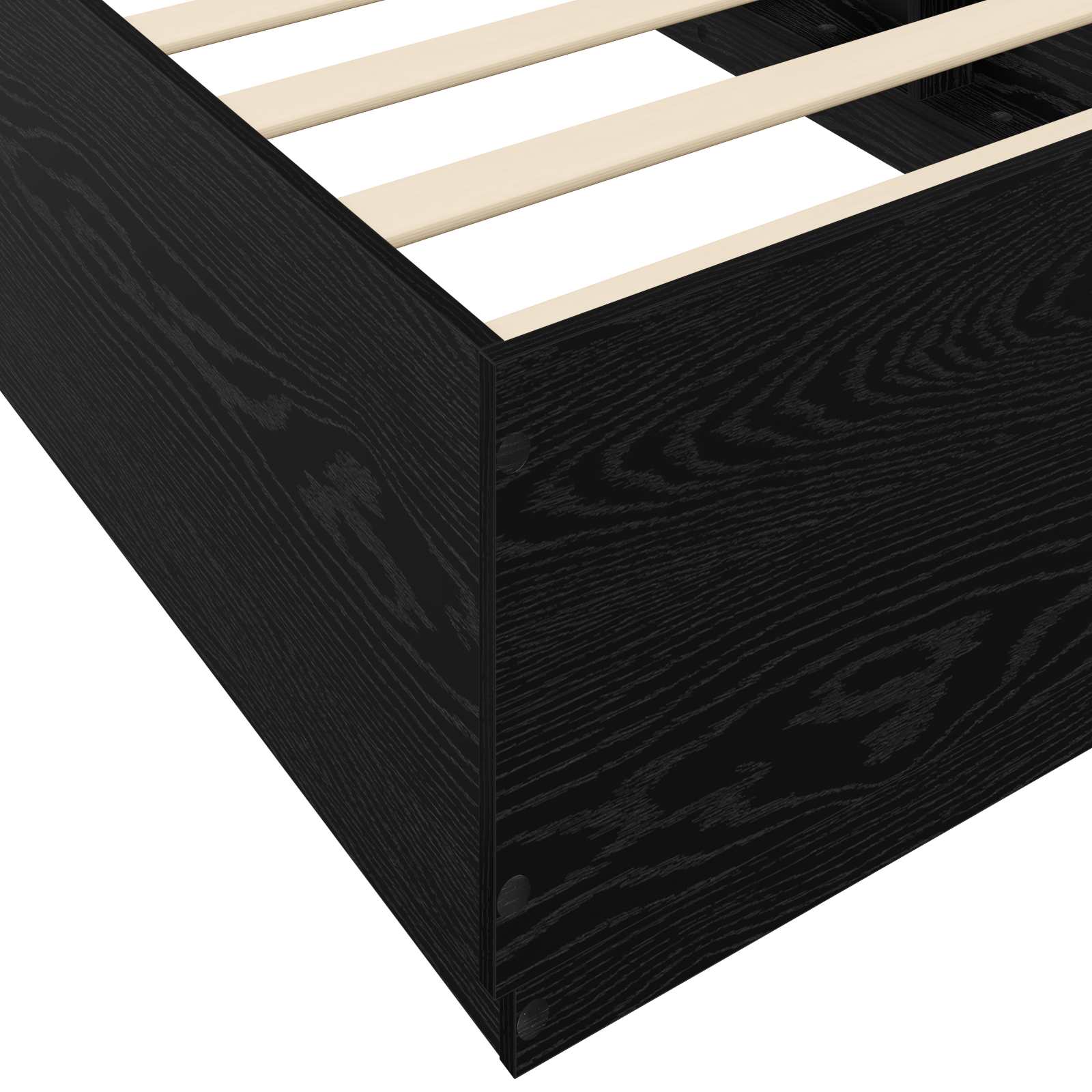 Bettgestell mit LED Schwarze Eiche 80 x 200 cm Holzwerkstoff