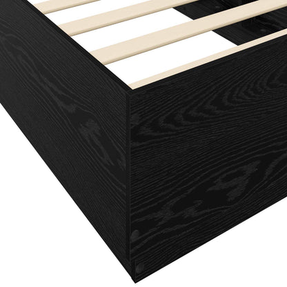 Bettgestell mit LED Schwarze Eiche 80 x 200 cm Holzwerkstoff