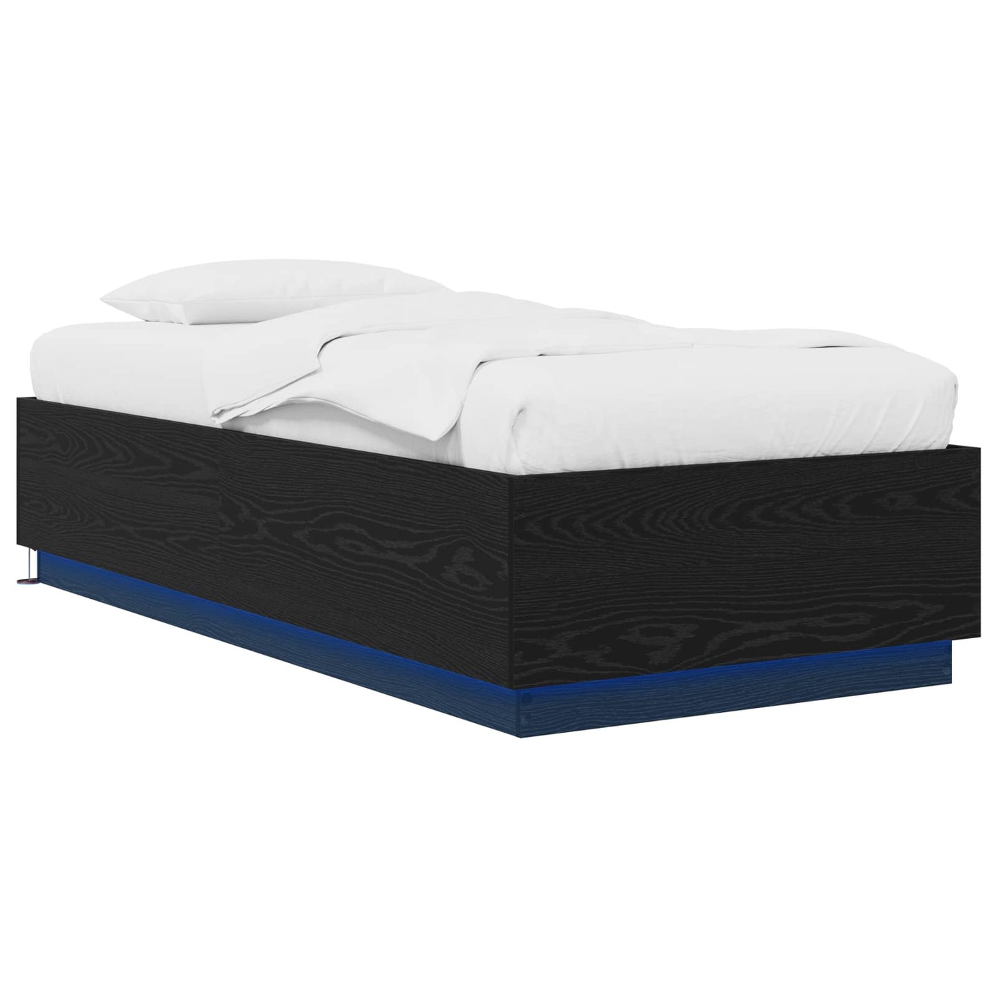 Bettgestell mit LED Schwarze Eiche 80 x 200 cm Holzwerkstoff