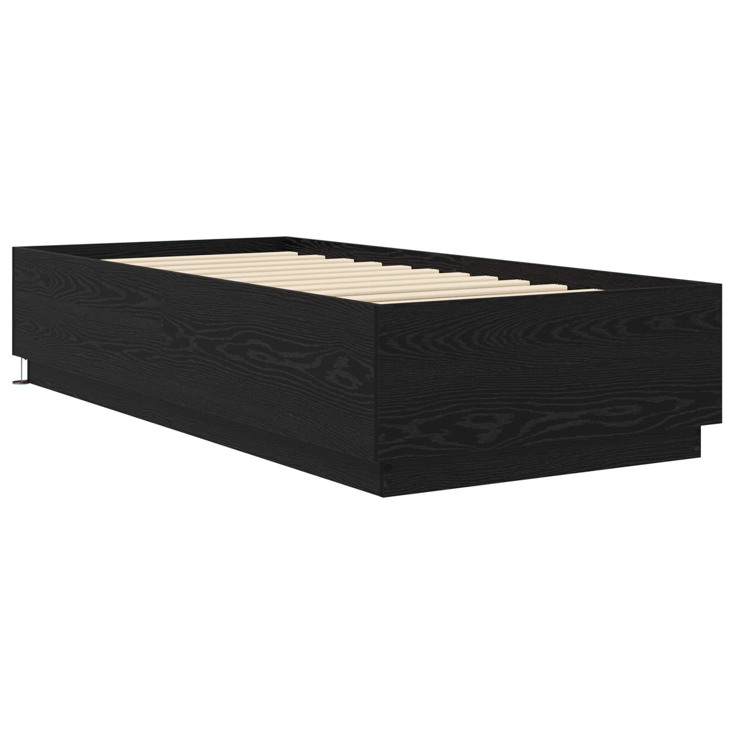 Bettgestell mit LED Schwarze Eiche 80 x 200 cm Holzwerkstoff