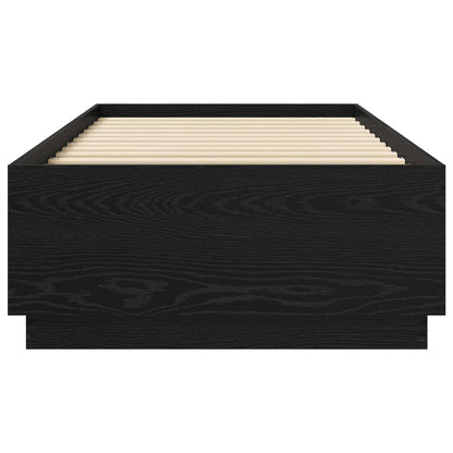 Bettgestell mit LED Schwarze Eiche 80 x 200 cm Holzwerkstoff