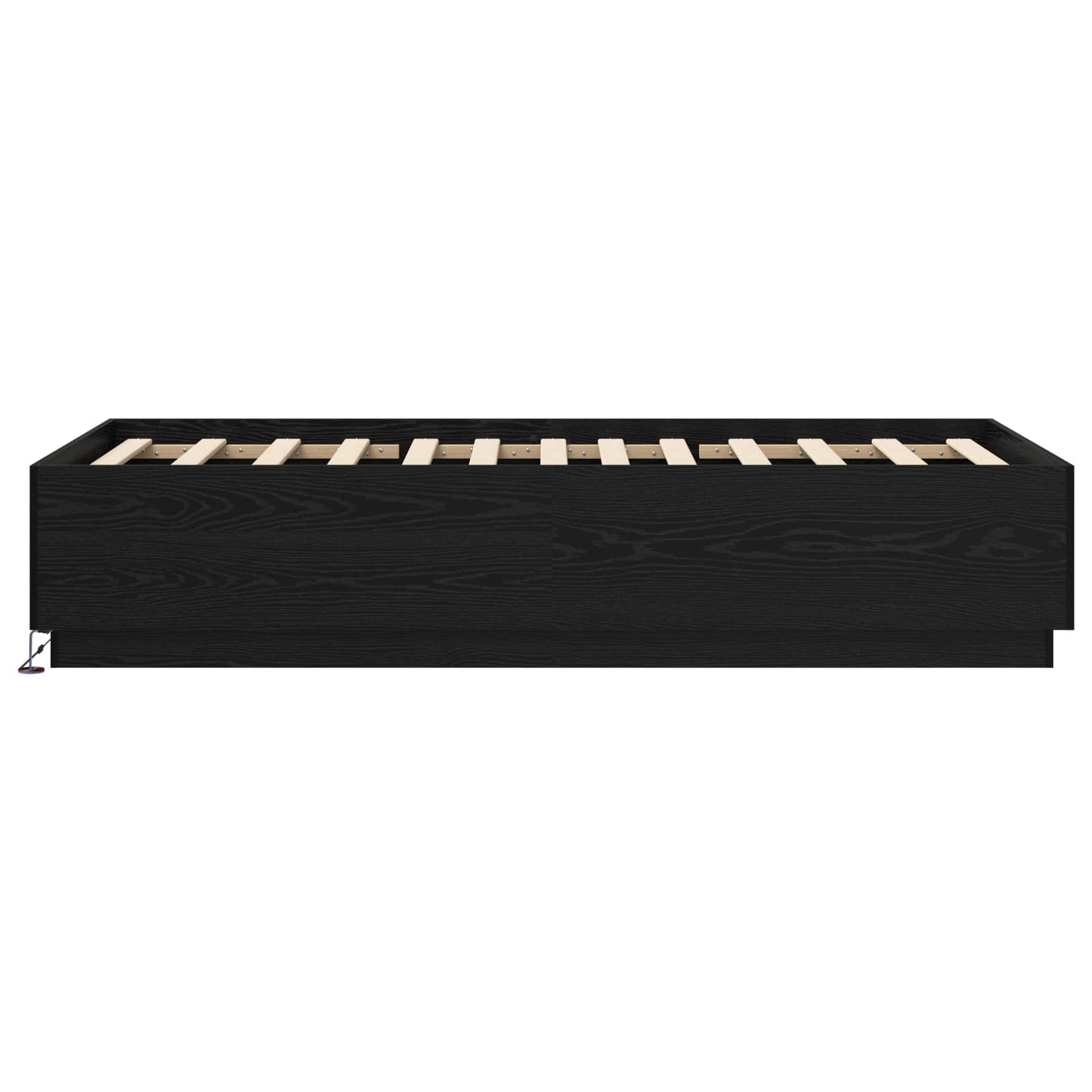 Bettgestell mit LED Schwarze Eiche 80 x 200 cm Holzwerkstoff