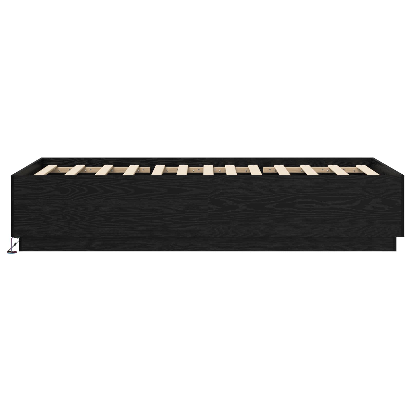 Bettgestell mit LED Schwarze Eiche 80 x 200 cm Holzwerkstoff