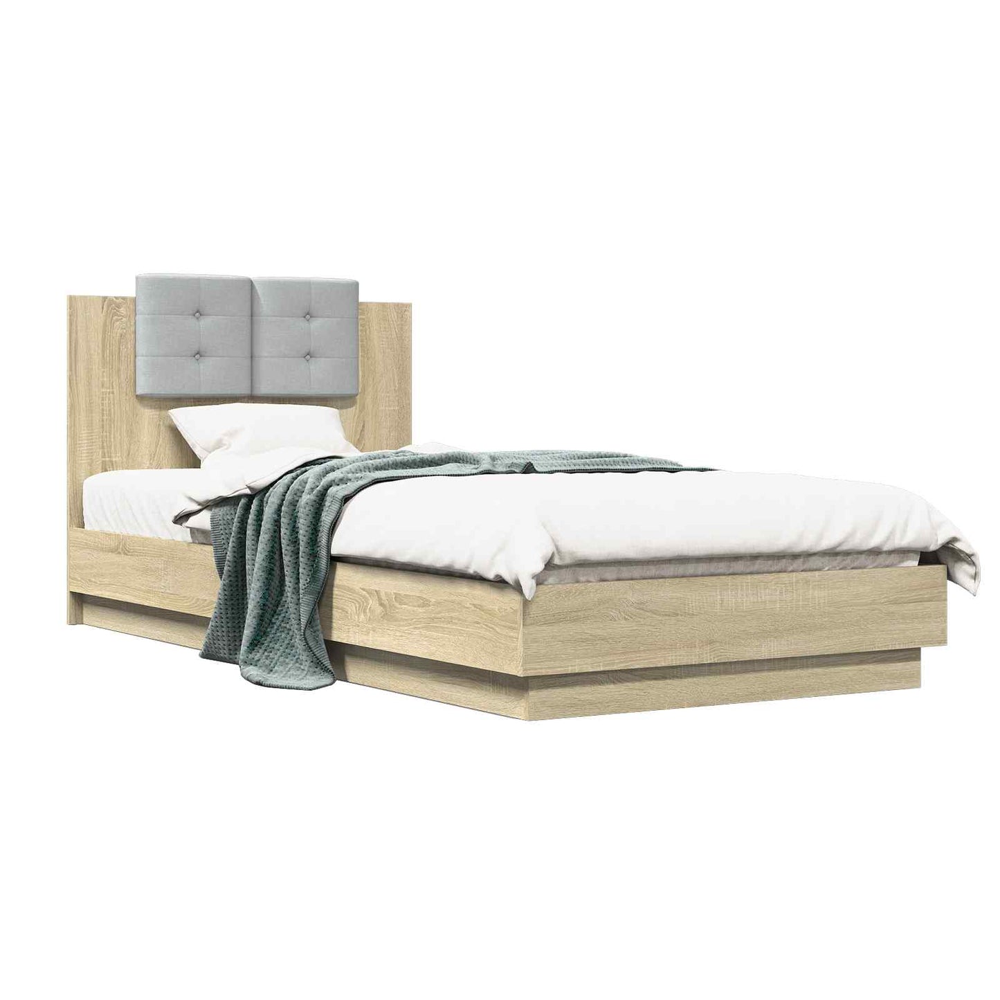 Bettgestell mit Kopfteil Sonoma-Eiche 80 x 200 cm Holzwerkstoff