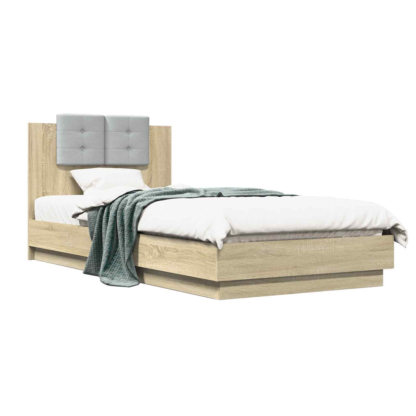 Bettgestell mit Kopfteil Sonoma-Eiche 80 x 200 cm Holzwerkstoff