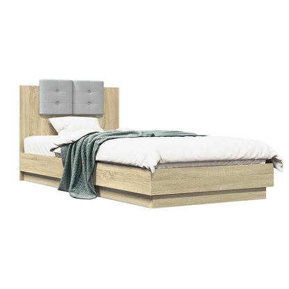 Bettgestell mit Kopfteil Sonoma-Eiche 80 x 200 cm Holzwerkstoff