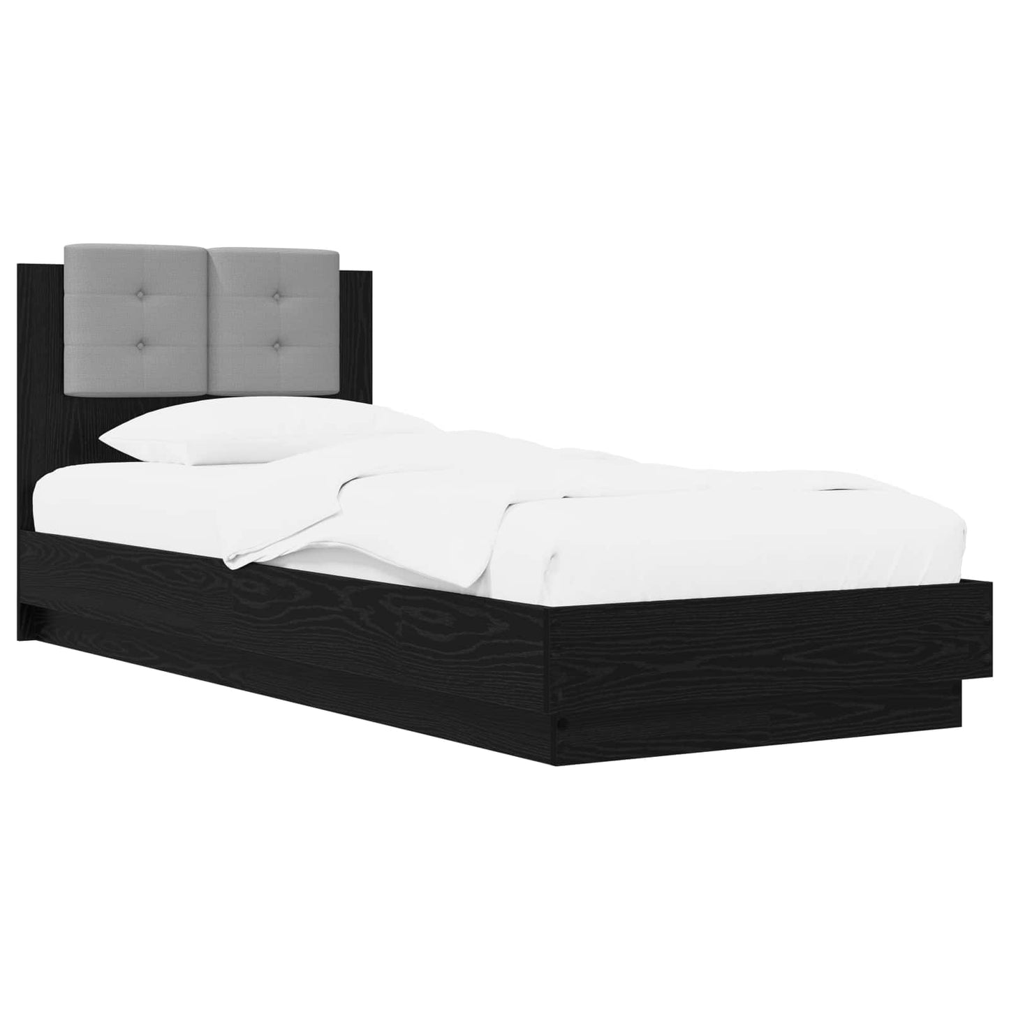 Bettgestell mit Kopfteil Schwarze Eiche 80 x 200 cm
