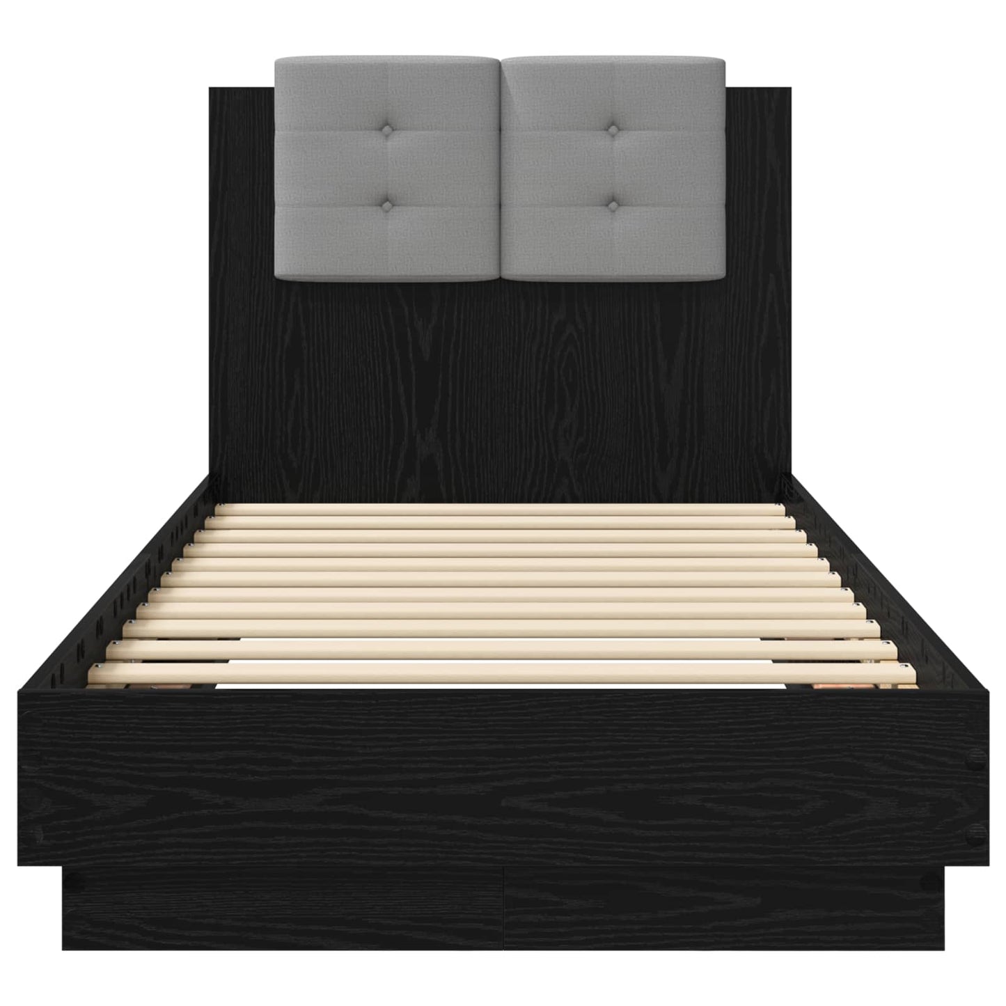 Bettgestell mit Kopfteil Schwarze Eiche 80 x 200 cm