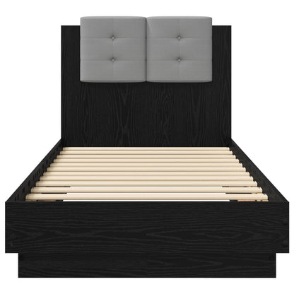 Bettgestell mit Kopfteil Schwarze Eiche 80 x 200 cm