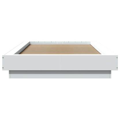 Bettgestell mit LED Weiß 80 x 200 cm Holzwerkstoff
