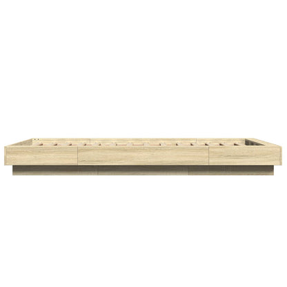 Bettgestell mit LED Sonoma-Eiche 80 x 200 cm Holzwerkstoff