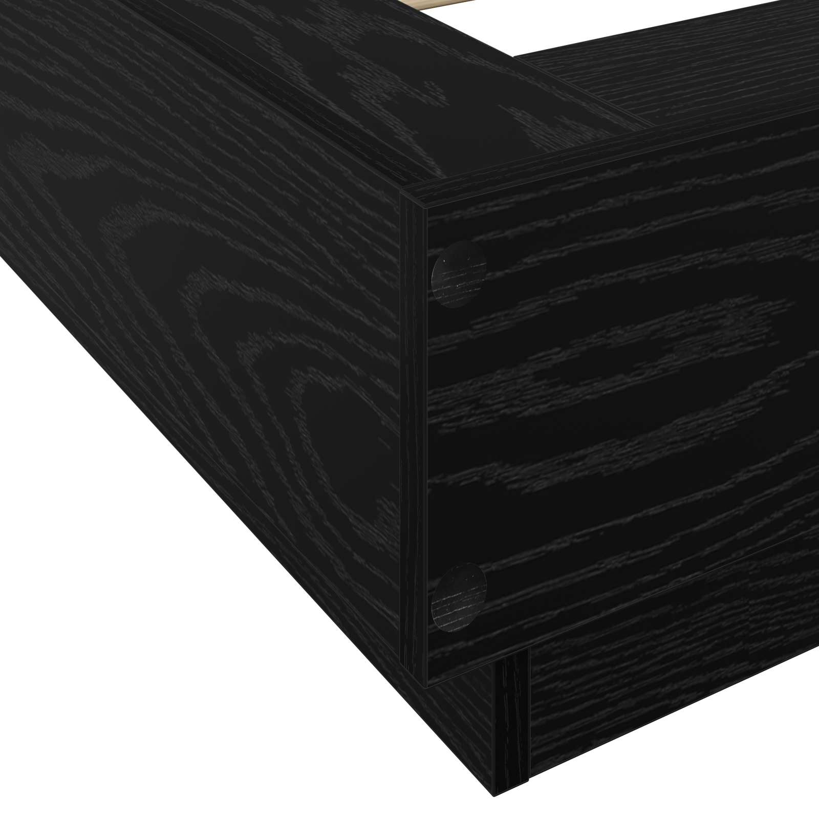 Bettgestell mit LED Schwarze Eiche 80 x 200 cm Holzwerkstoff