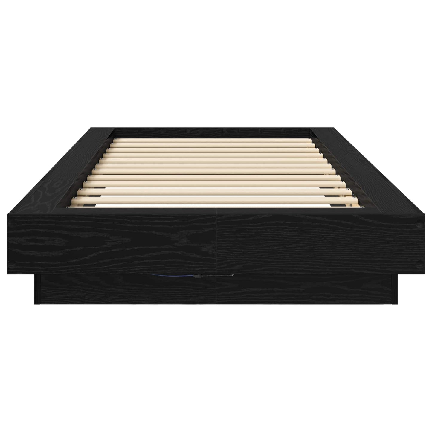 Bettgestell mit LED Schwarze Eiche 80 x 200 cm Holzwerkstoff