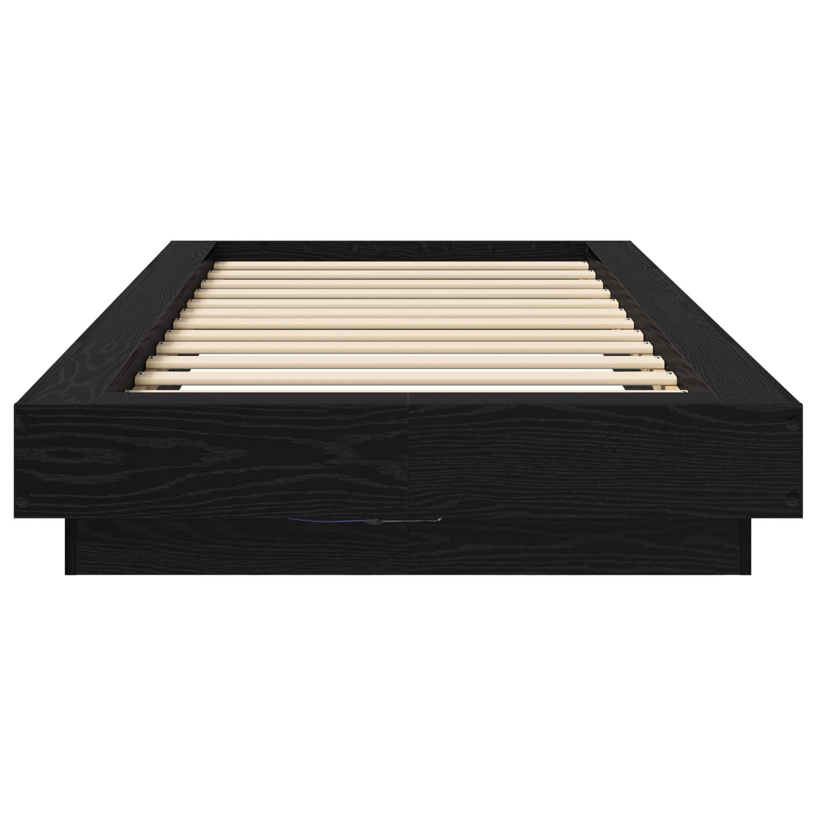 Bettgestell mit LED Schwarze Eiche 80 x 200 cm Holzwerkstoff