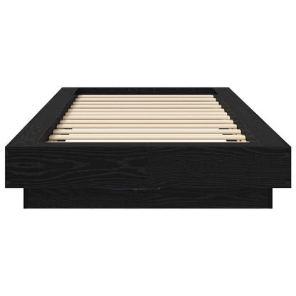 Bettgestell mit LED Schwarze Eiche 80 x 200 cm Holzwerkstoff