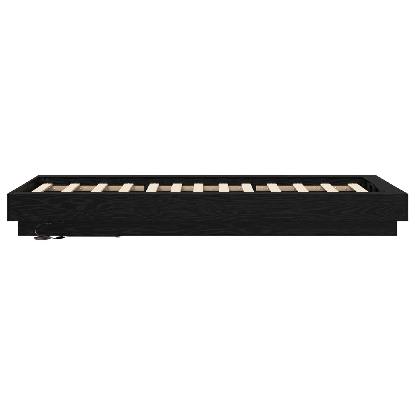 Bettgestell mit LED Schwarze Eiche 80 x 200 cm Holzwerkstoff