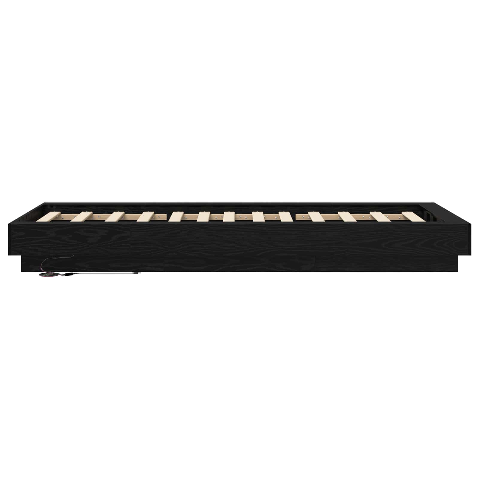 Bettgestell mit LED Schwarze Eiche 80 x 200 cm Holzwerkstoff