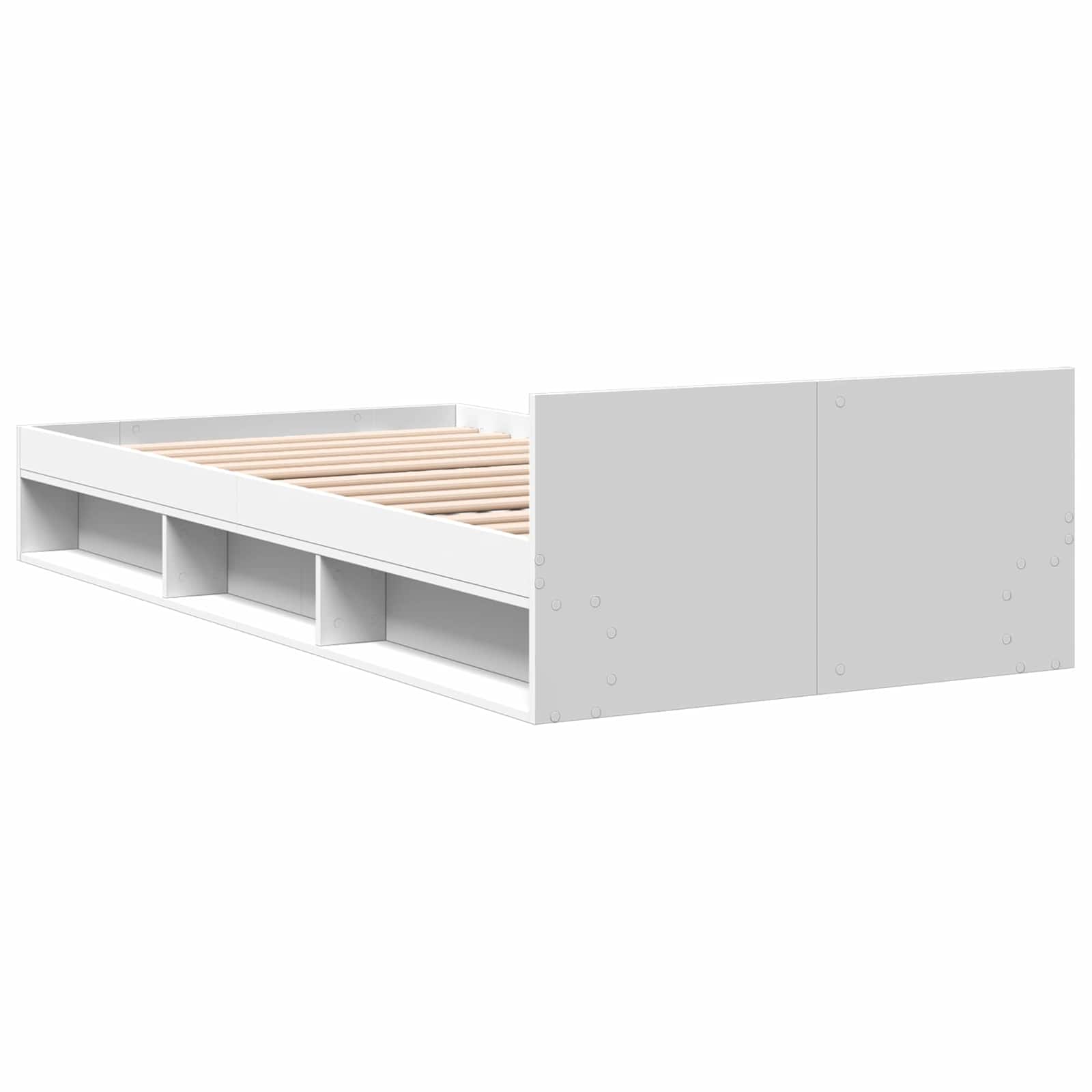 Bettgestell mit Stauraum Weiß 80 x 200 cm Holzwerkstoff