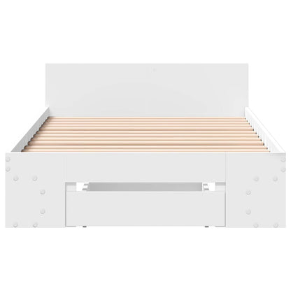 Bettgestell mit Stauraum Weiß 80 x 200 cm Holzwerkstoff