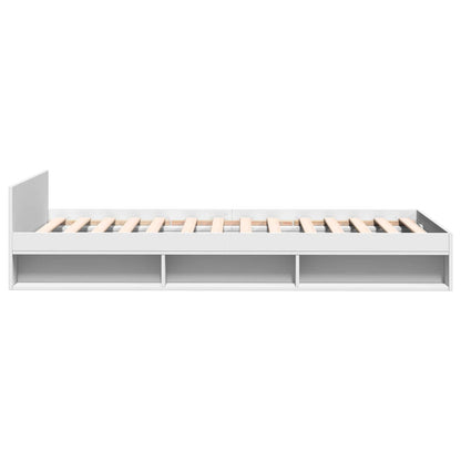 Bettgestell mit Stauraum Weiß 80 x 200 cm Holzwerkstoff