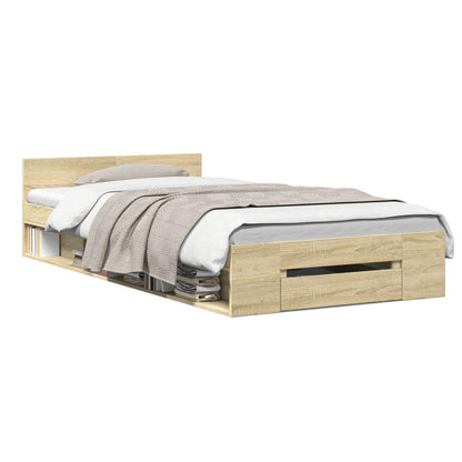 Bettgestell mit Stauraum Sonoma-Eiche 80 x 200 cm Holzwerkstoff