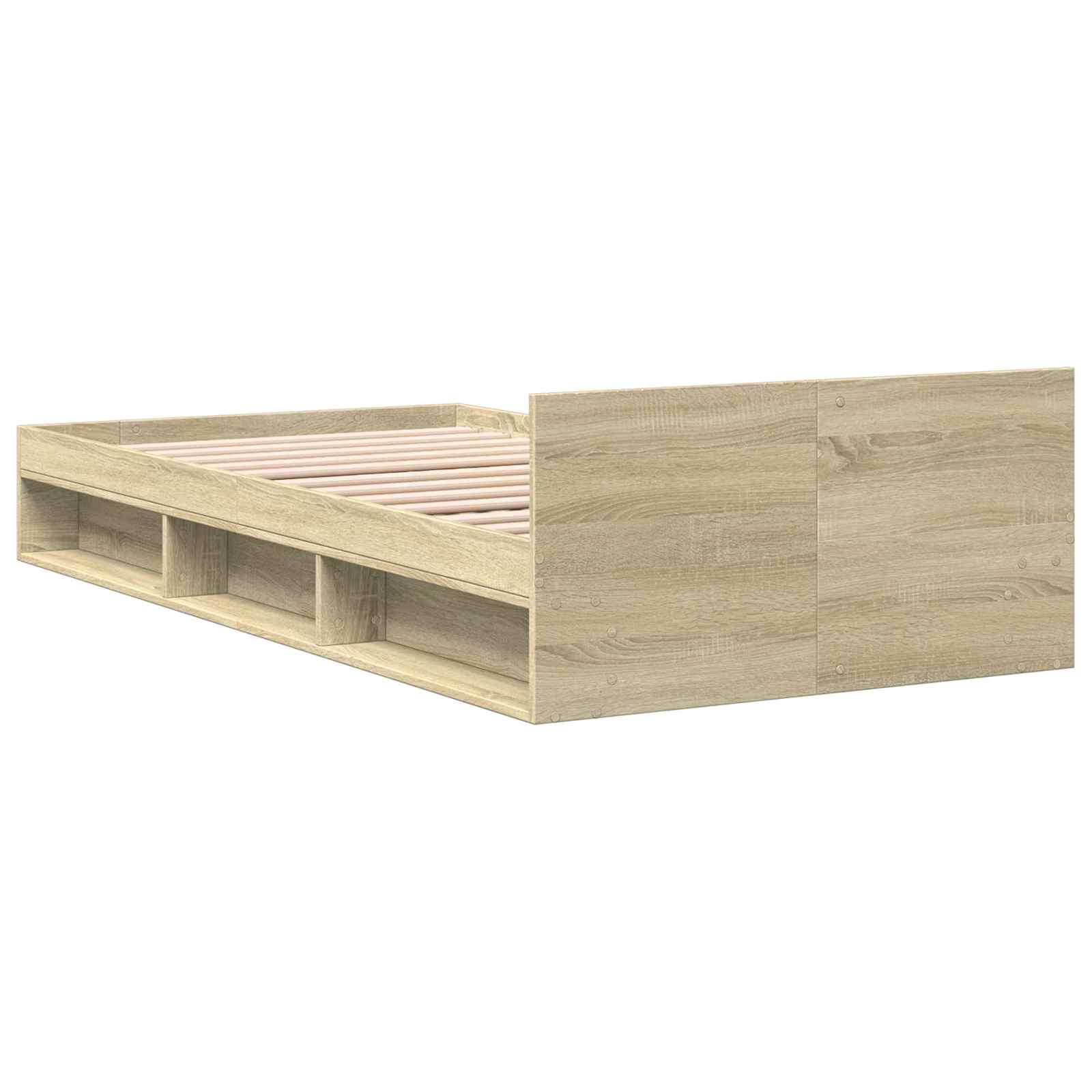Bettgestell mit Stauraum Sonoma-Eiche 80 x 200 cm Holzwerkstoff
