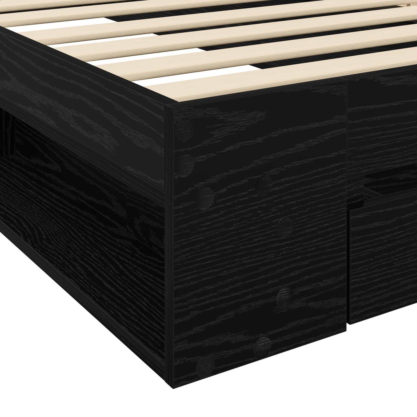 Bettgestell mit Stauraum mit Regal Schwarze Eiche 80 x 200 cm