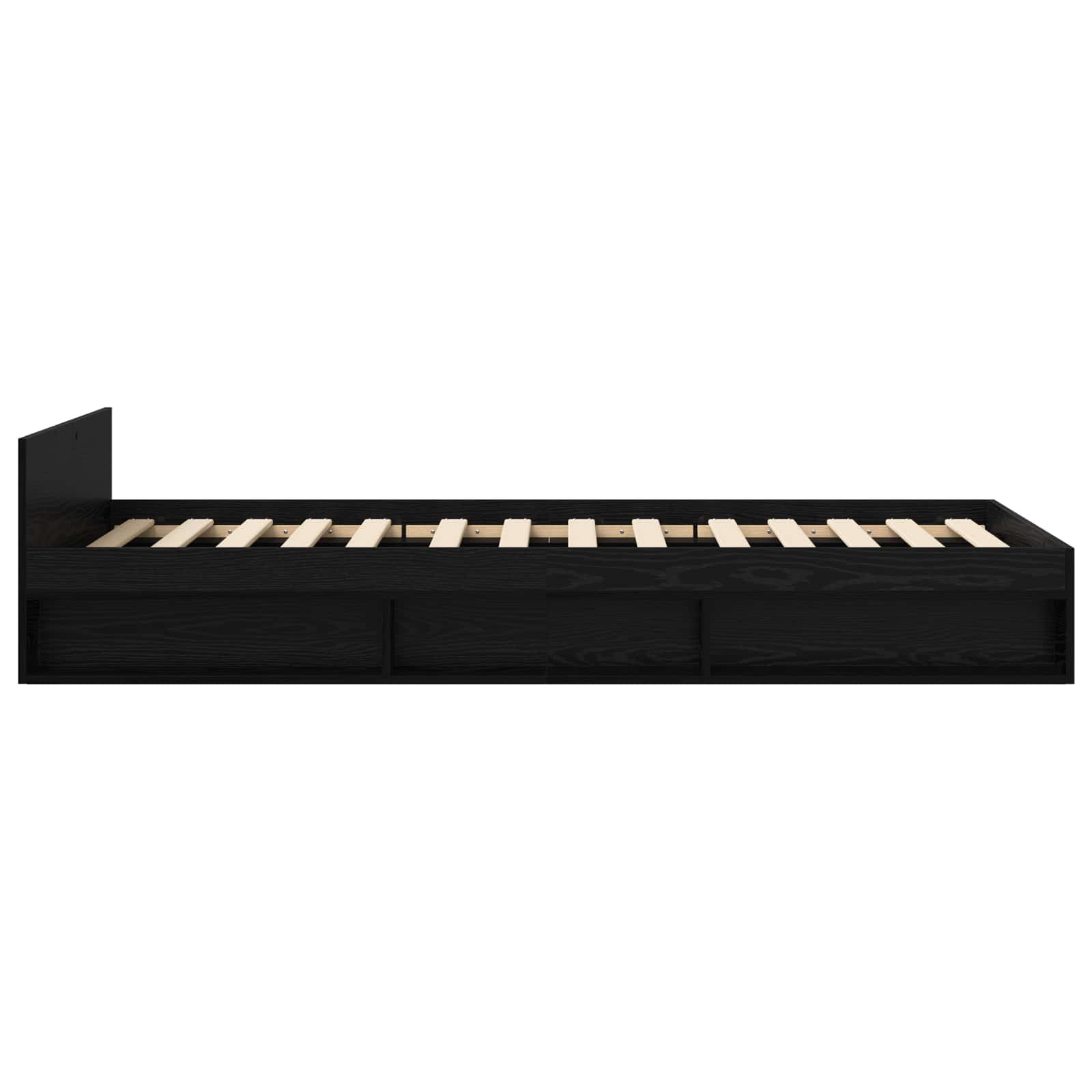 Bettgestell mit Stauraum mit Regal Schwarze Eiche 80 x 200 cm