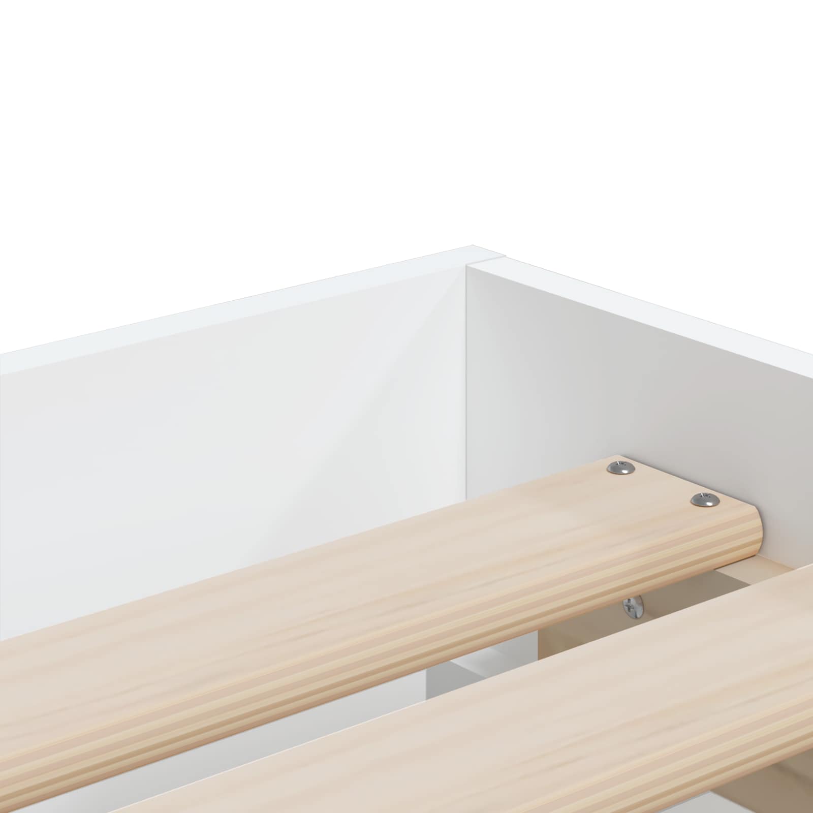 Bettgestell mit Stauraum mit Schubladen Weiß Holzwerkstoff