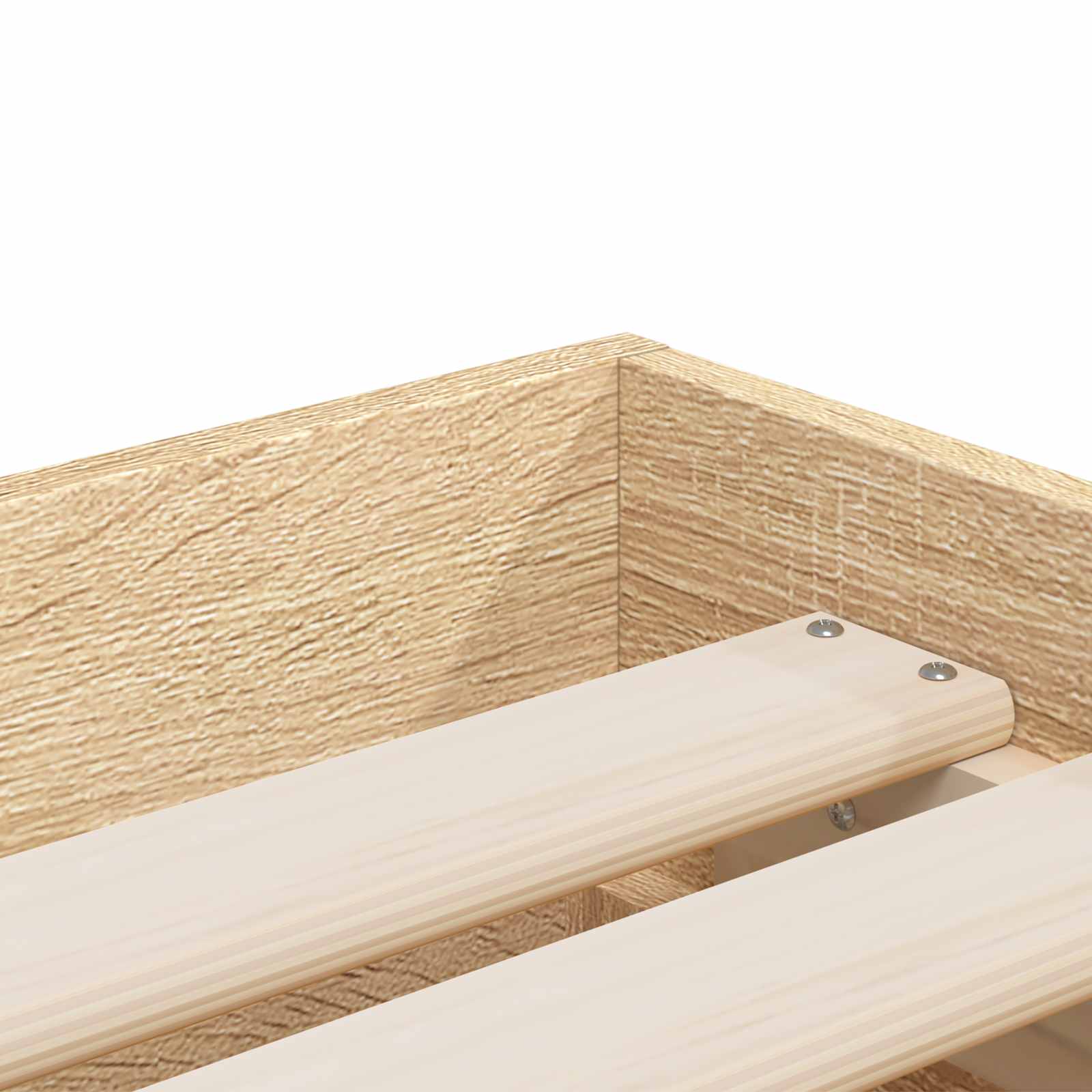 Bettgestell mit Stauraum Sonoma-Eiche Holzwerkstoff
