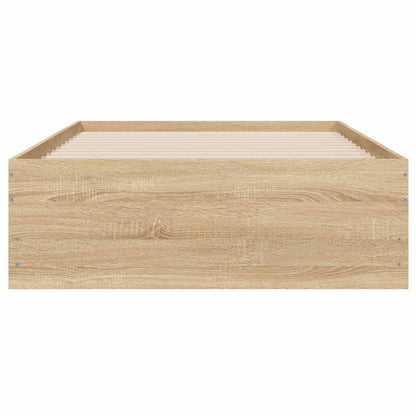 Bettgestell mit Stauraum Sonoma-Eiche Holzwerkstoff