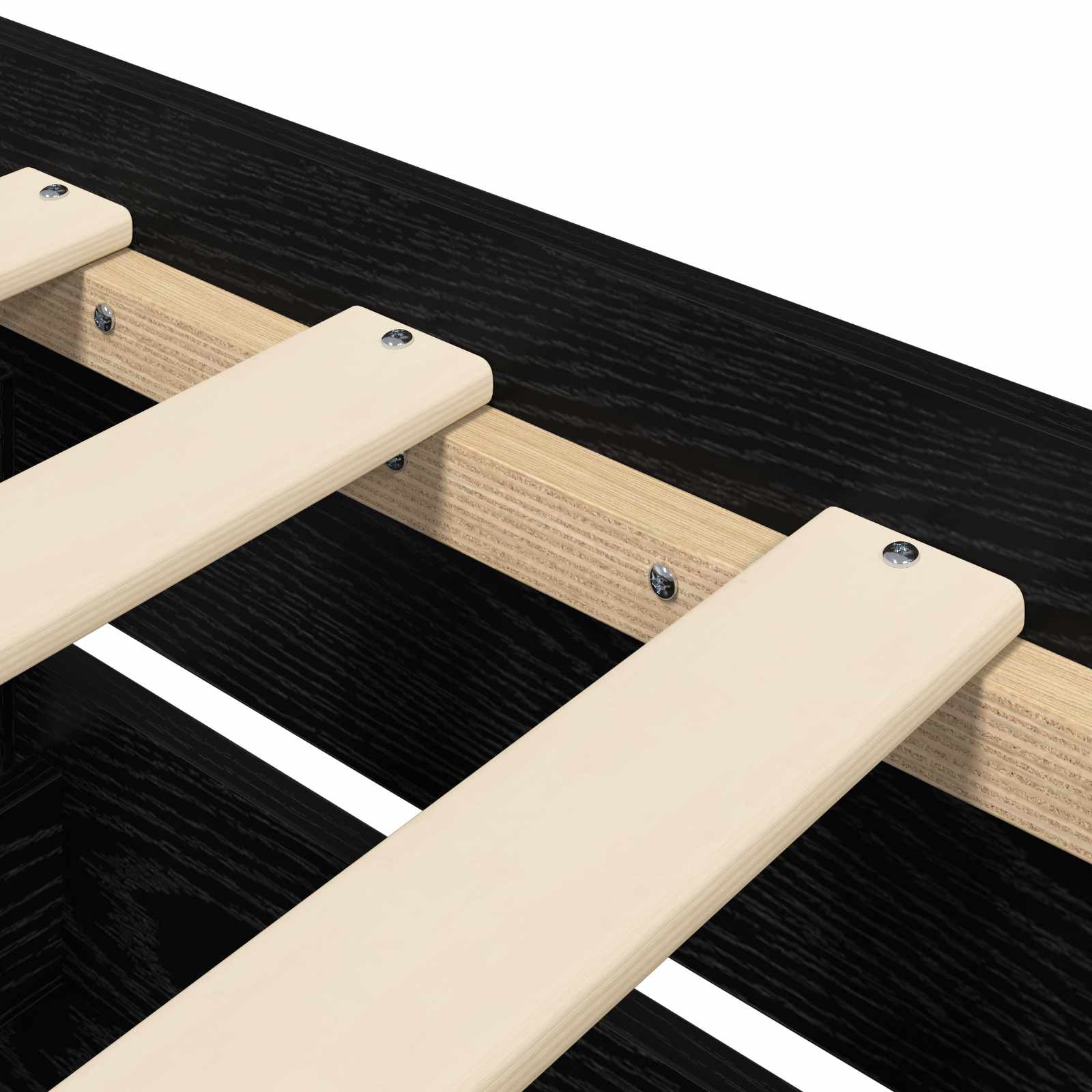 Bettgestell mit Stauraum Schwarze Eiche Holzwerkstoff