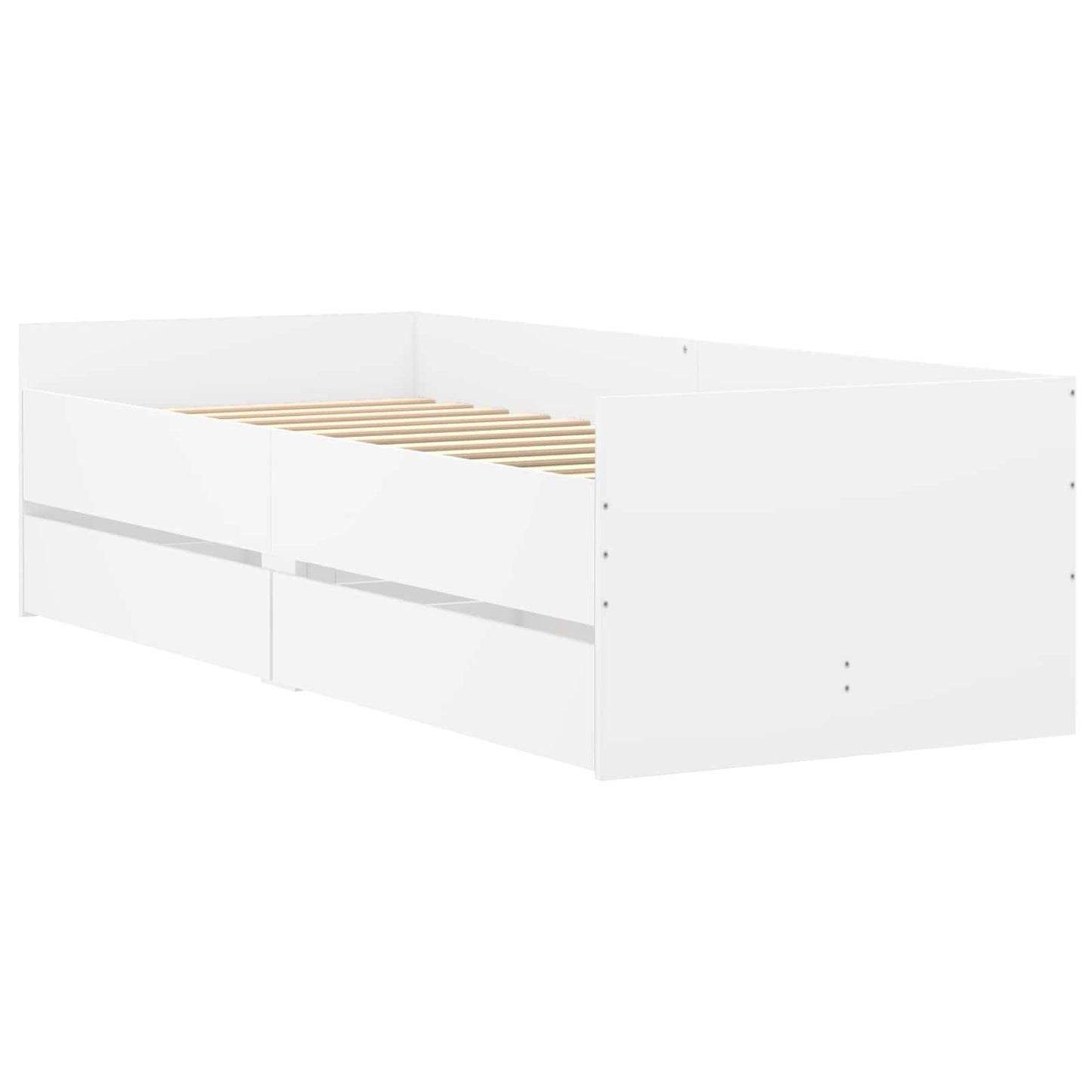 Bettgestell mit Stauraum Weiß 80 x 200 cm Holzwerkstoff