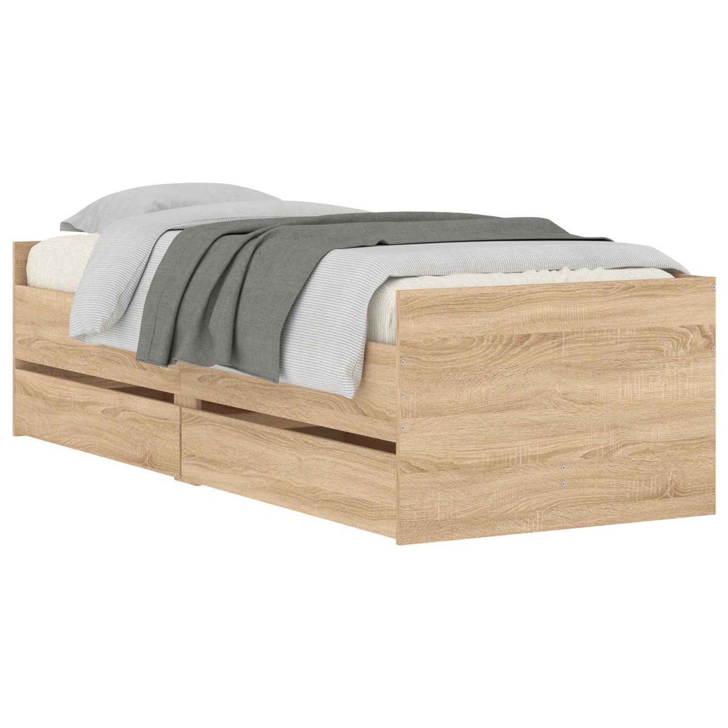 Bettgestell mit Stauraum Sonoma-Eiche 80 x 200 cm Holzwerkstoff