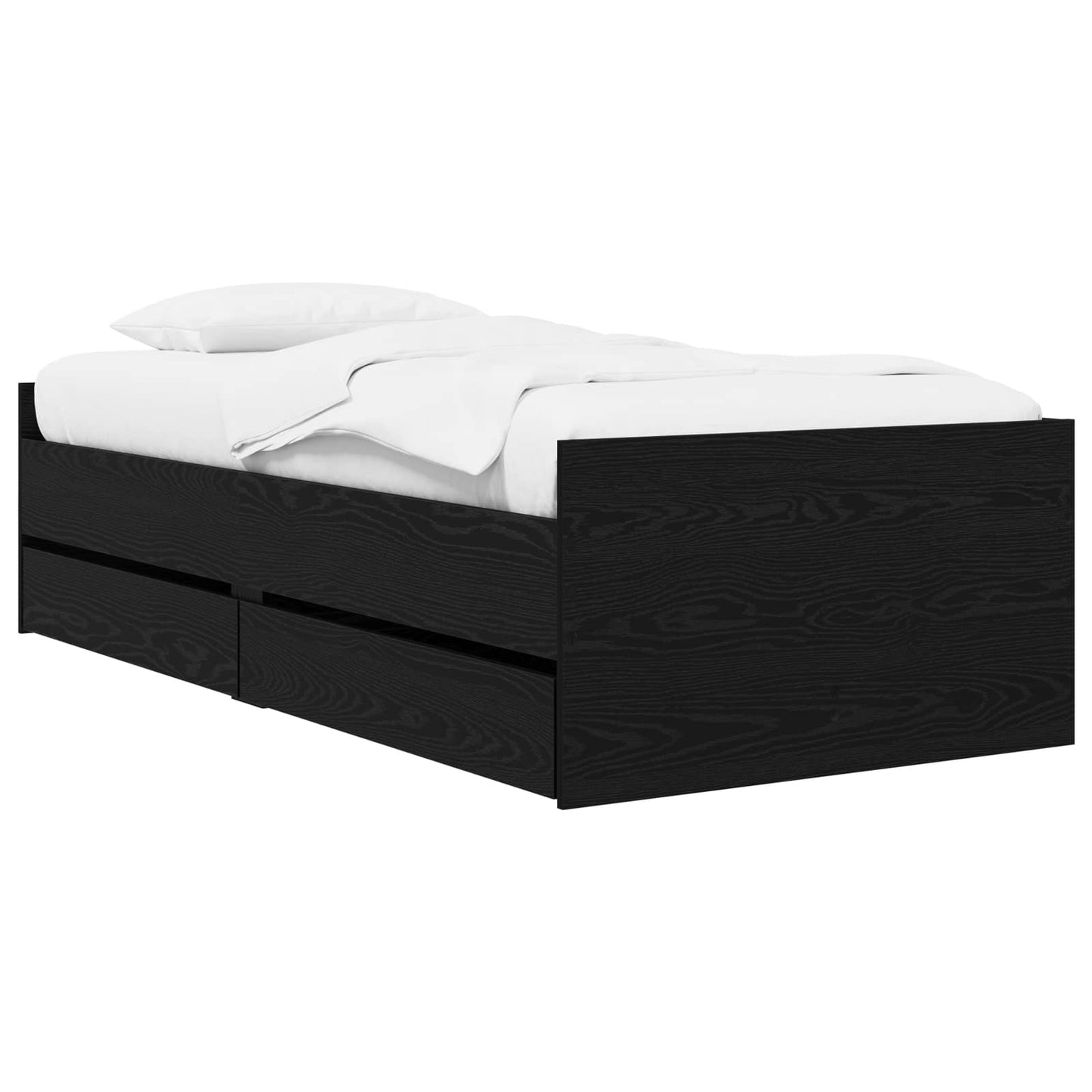 Bettgestell mit Stauraum Schwarze Eiche 80 x 200 cm