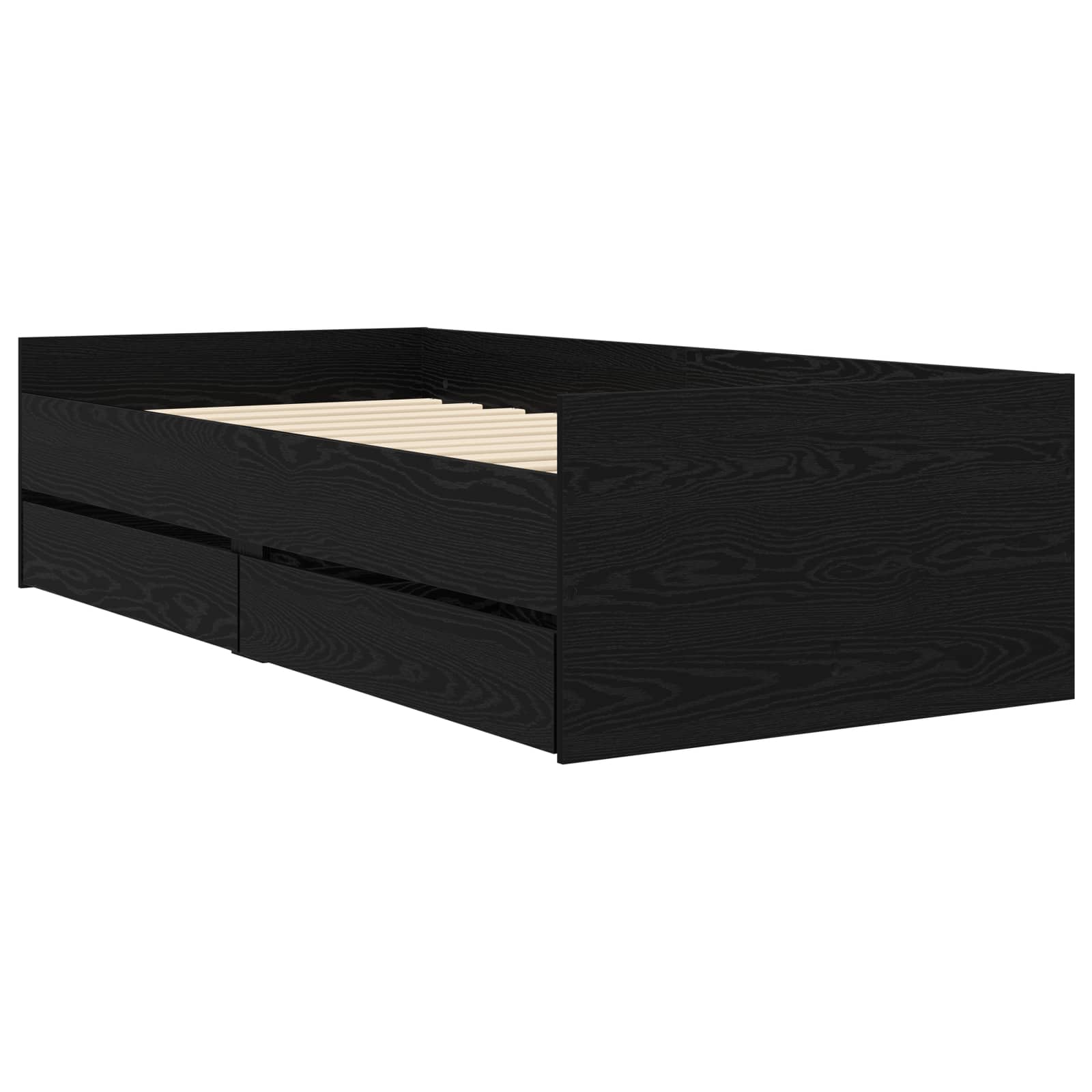Bettgestell mit Stauraum Schwarze Eiche 80 x 200 cm